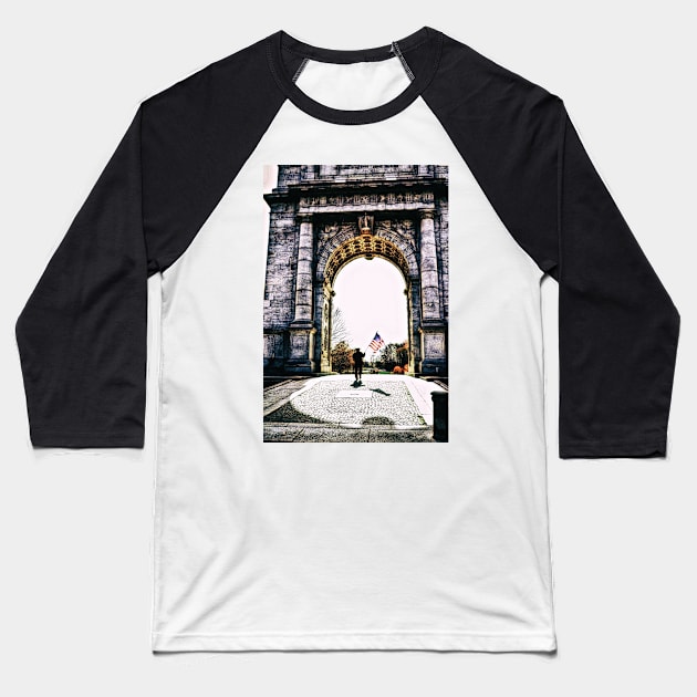 Walking Through The Shadows Of History Baseball T-Shirt by JimDeFazioPhotography